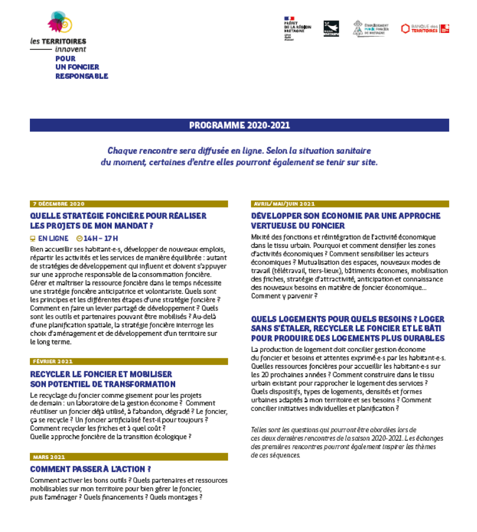 Les territoires innovent : un cycle de rencontres sur les centralités et sur le foncier !