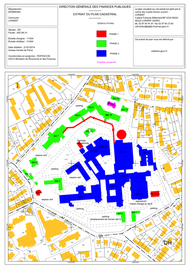 Extrait du plan cadastral