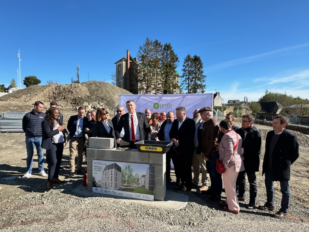 Cérémonie de pose de la première pierre d’un programme de 40 logements sociaux, îlot Gambetta sur la commune de Morlaix (29)